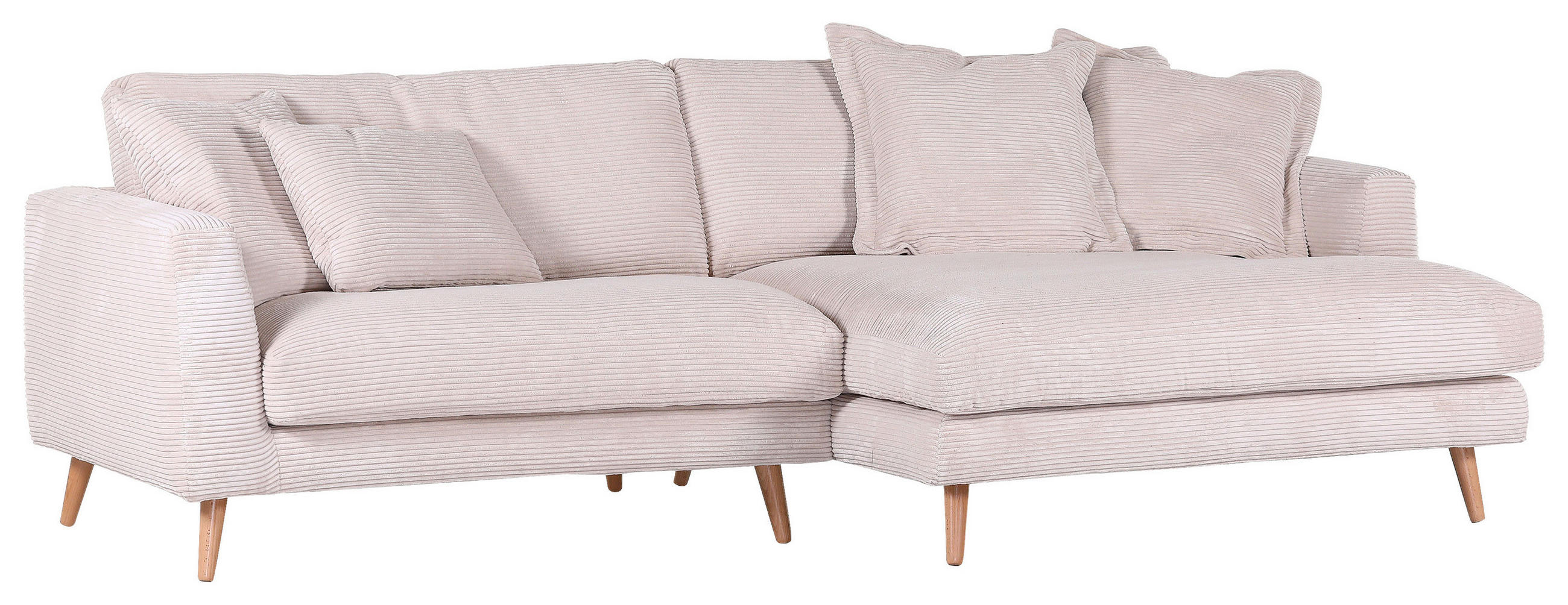 ECKSOFA Beige Cord  - Beige/Naturfarben, ROMANTIK / LANDHAUS, Holz/Textil (270/140cm) - Landscape