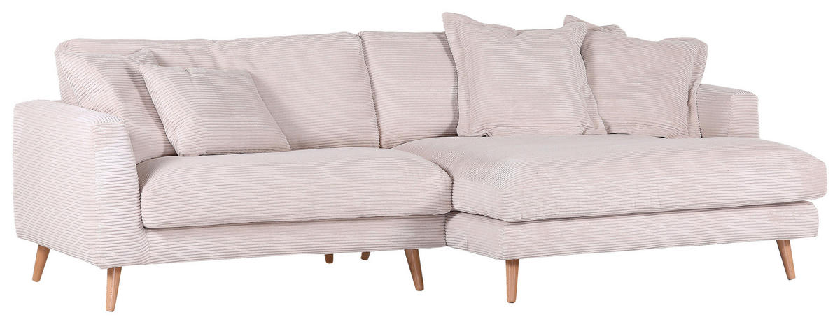 HÖRNSOFFA i manchester beige  - beige/naturfärgad, Romantik / Lanthus, trä/textil (270/140cm) - Livetastic