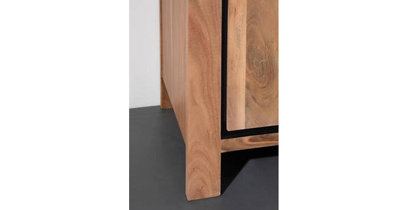 SIDEBOARD in 170/80/44 cm - Schwarz/Akaziefarben, LIFESTYLE, Glas/Holz (170/80/44cm) - Landscape