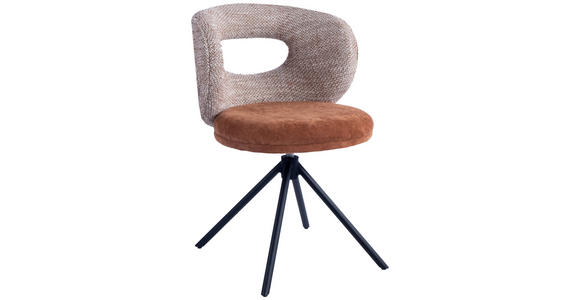 STUHL - Schwarz/Orange, Design, Textil/Metall (58/80/60cm) - Novel