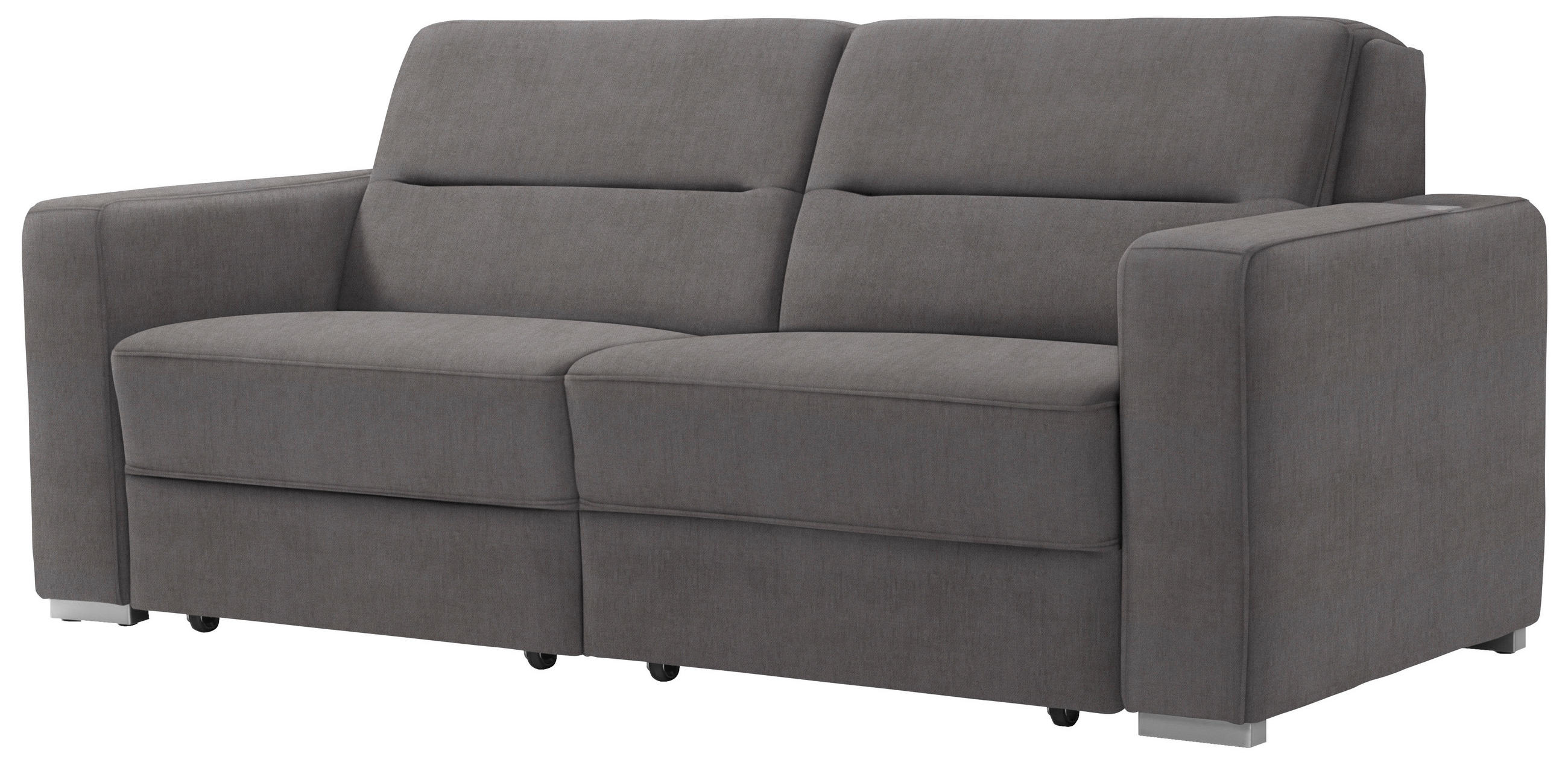 SCHLAFSOFA in Textil Grau  - Grau, Konventionell, Textil/Metall (202/86/92cm) - Sedda