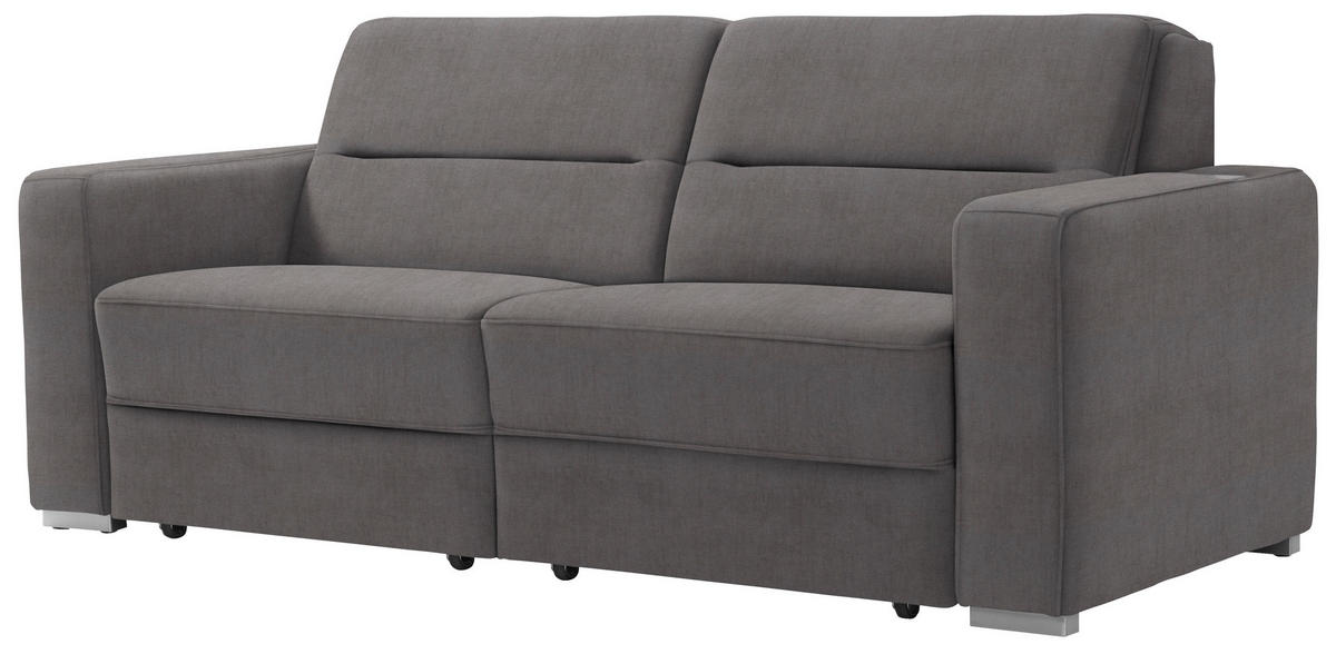 SCHLAFSOFA in Grau  - Grau, KONVENTIONELL, Textil/Metall (202/86/92cm) - Sedda