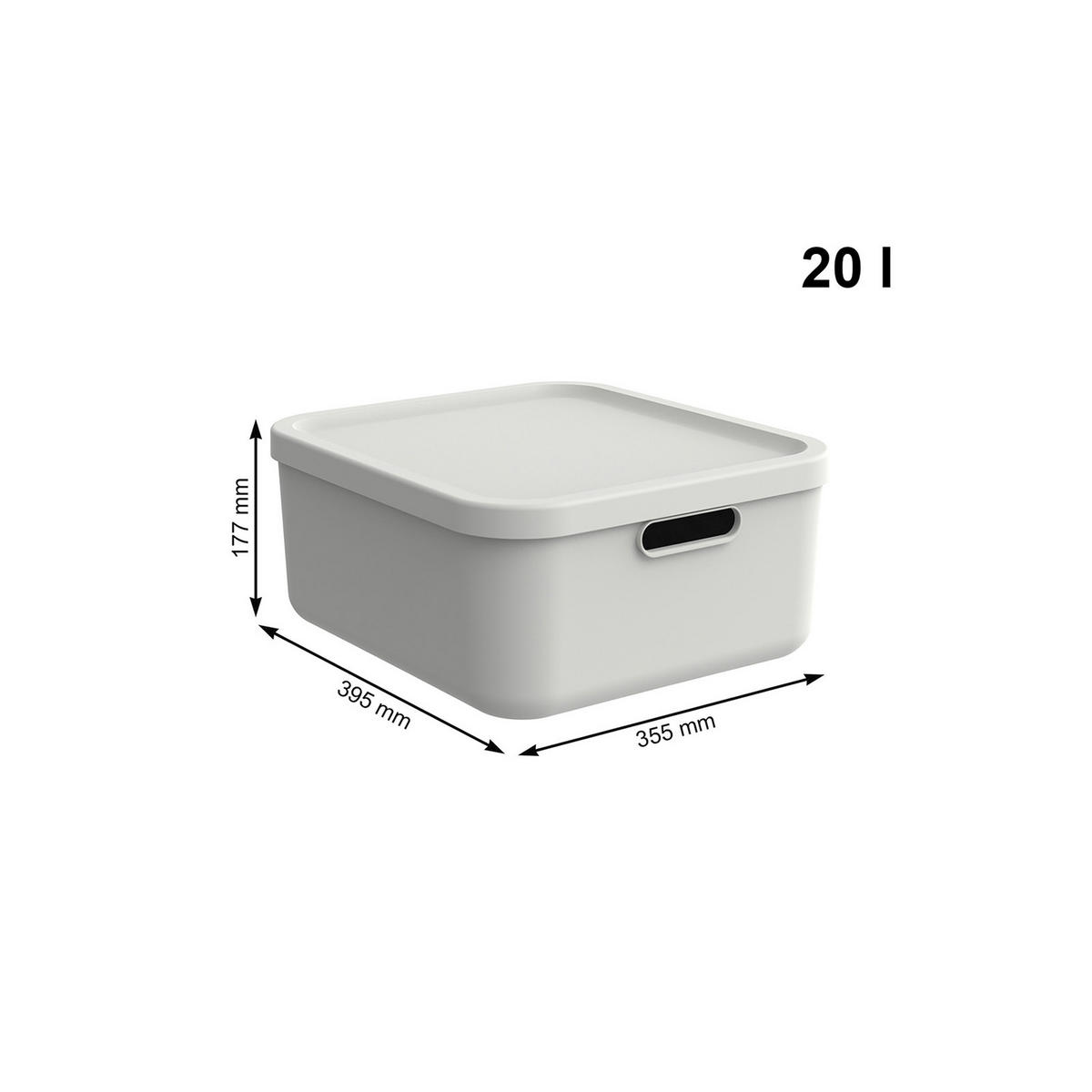 KUTIJA S POKLOPCEM  39,5/35,5/17,7 cm       - bijela, Basics, plastika (39,5/35,5/17,7cm) - Rotho