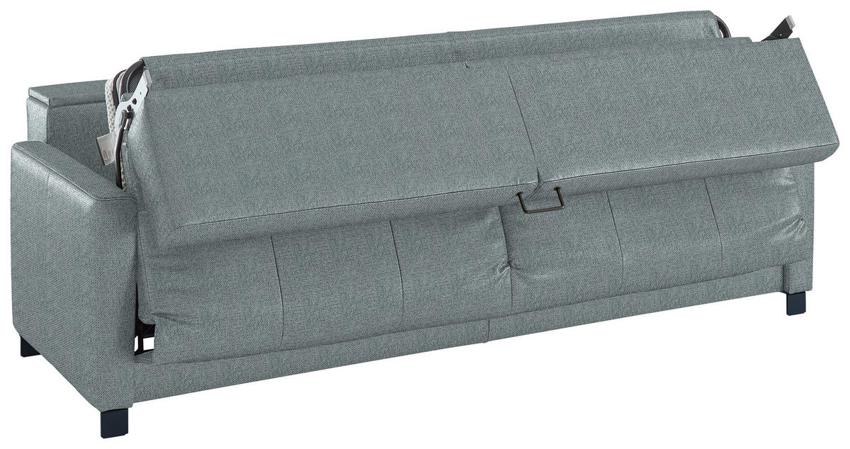SCHLAFSOFA Flachgewebe Alufarben Stoffauswahl, Schlafen auf Sitzhöhe, Bettfunktion erhältlich, Armteil links, Armteil rechts, haustierfreundlicher Bezug  - Schwarz/Alufarben, Konventionell, Textil/Metall (232/77/116cm) - Dieter Knoll