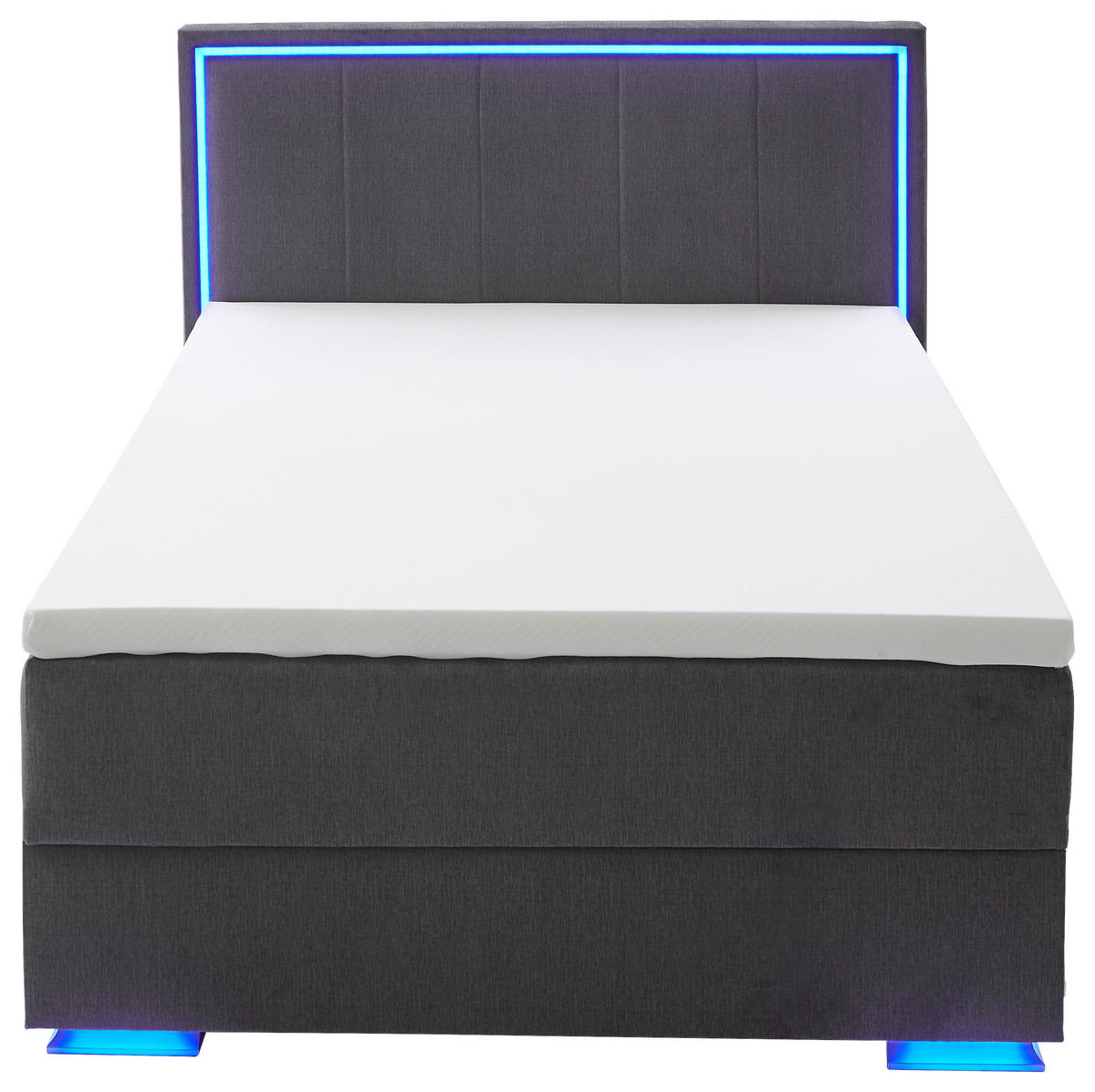 BOXSPRINGBETT 140/200 cm  in Anthrazit  - Chromfarben/Anthrazit, Design, Kunststoff/Textil (140/200cm) - Boxxx