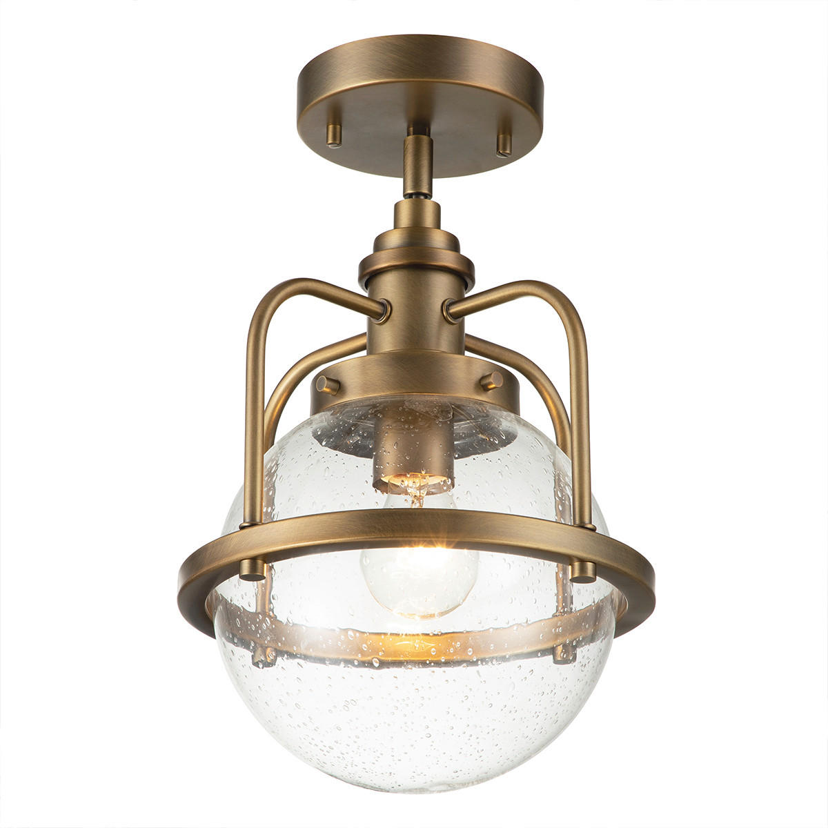 HÄNGELEUCHTE 24/37.6 cm    - Messingfarben, Design, Glas/Metall (24/37.6cm) - Elstead Lighting