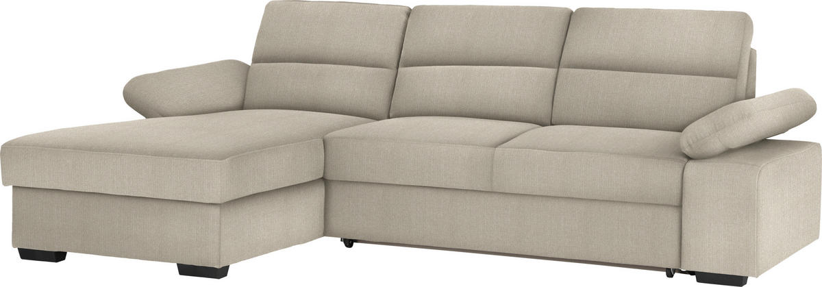 ECKSOFA Beige Webstoff  - Dunkelbraun/Beige, KONVENTIONELL, Kunststoff/Textil (166/258cm) - Cantus