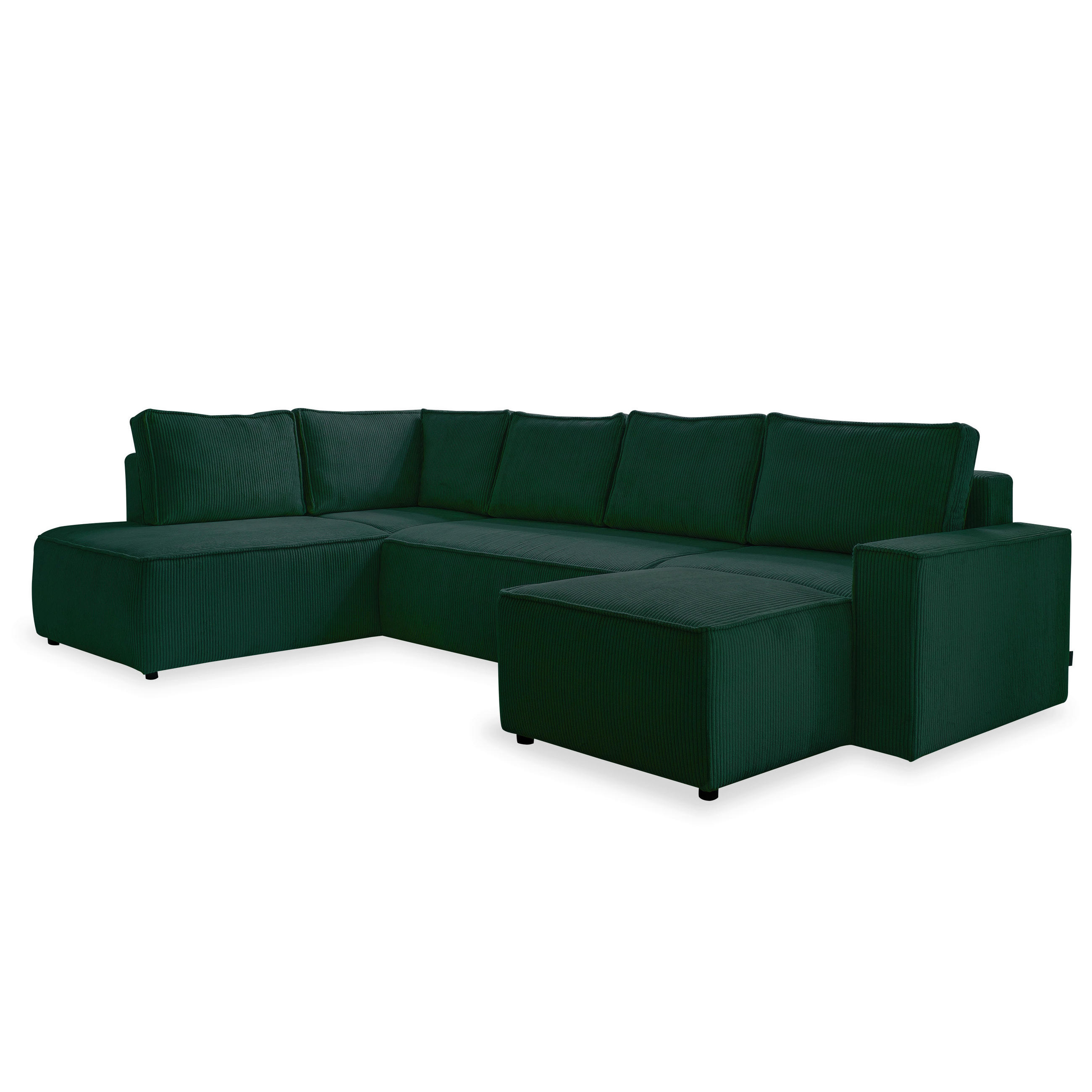 SJEDEĆA GARNITURA tekstil tamno zelena - tamno zelena/crna, Design, tekstil/plastika (194/322/156cm) - MID.YOU