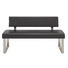 SITZBANK Lederlook Anthrazit, Edelstahlfarben - Edelstahlfarben/Anthrazit, KONVENTIONELL, Textil/Metall (150/84/62cm) - Novel