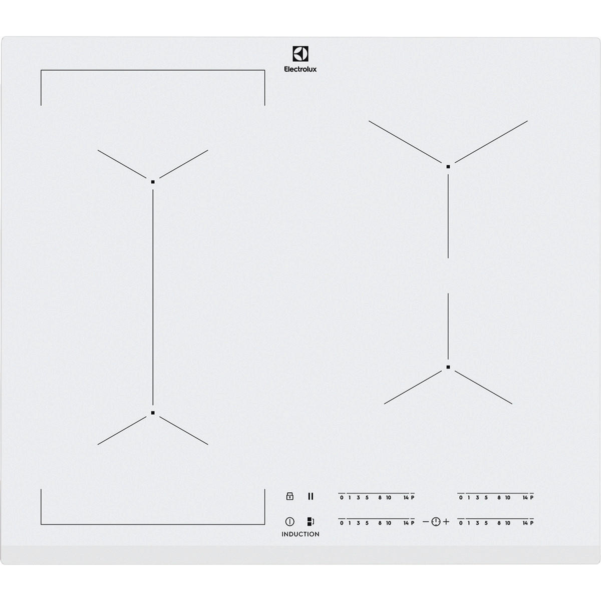 PLOČA EIV63440BW - bijela, Design, staklo (59/4,4/52cm) - Electrolux