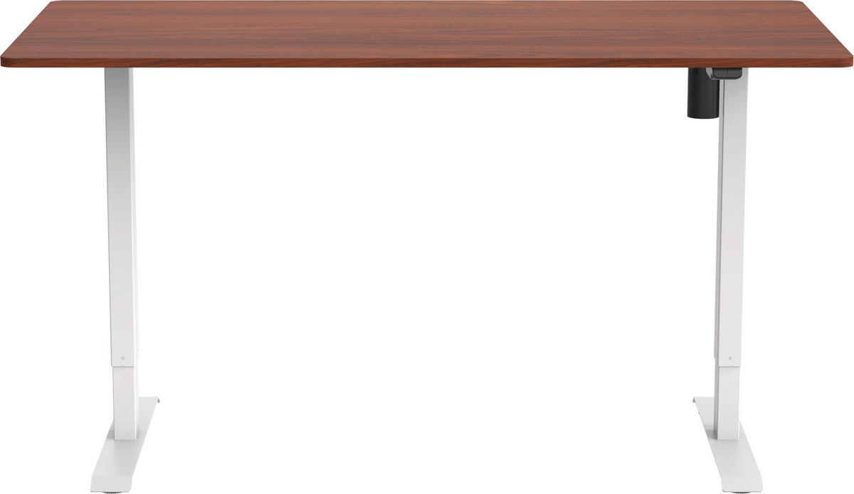 SCHREIBTISCH  in Weiss, Walnussfarben  - Weiss/Walnussfarben, Modern, Holzwerkstoff/Metall (160/73-123/80cm) - Livetastic