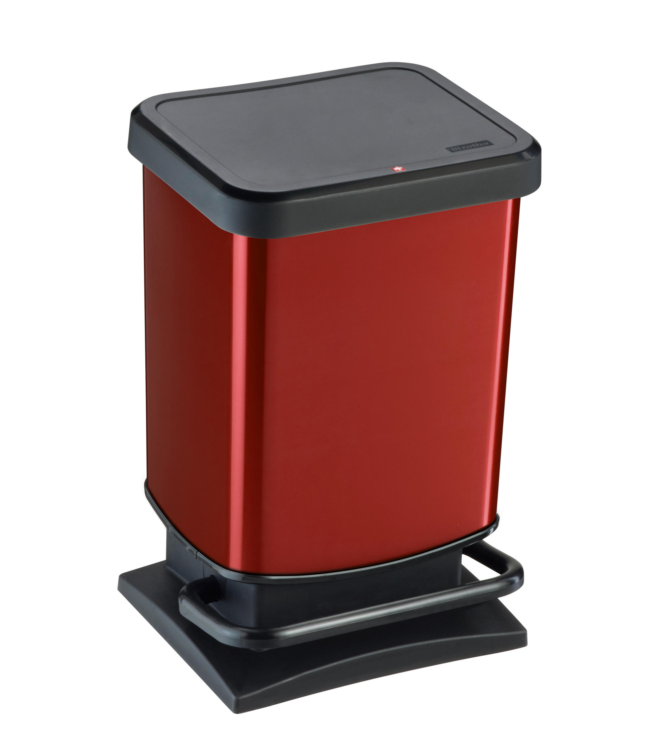ODPADKOVÝ KOŠ 20 l - černá/červená, Basics, plast (29,3/26,6/45,7cm) - Rotho