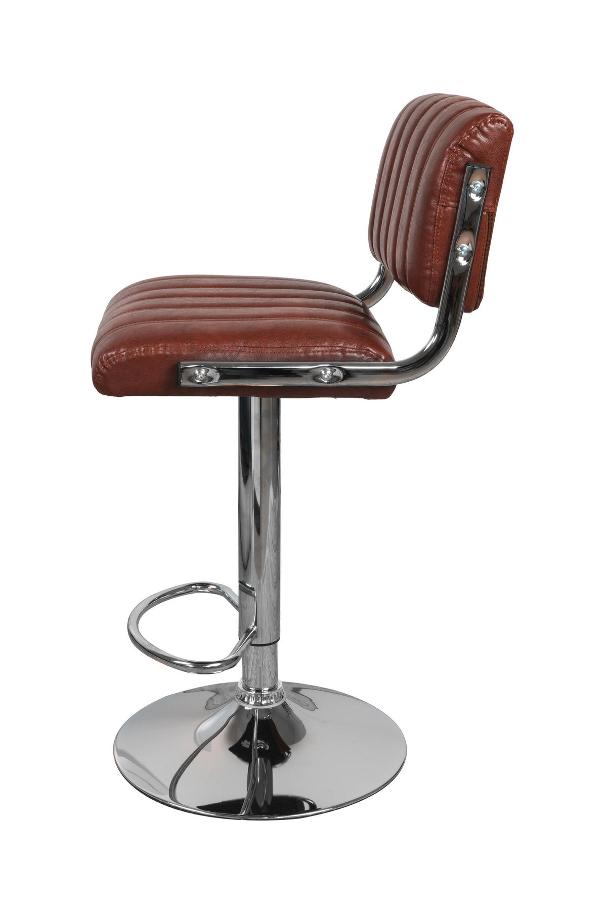 BARHOCKER-SET Dunkelbraun Sitzfläche 360° drehbar, abwischbar  - Dunkelbraun, Trend, Metall (51,5/109/43cm) - Kayoom