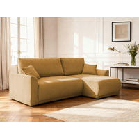 ECKSOFA KIMMY Gelb Cord Zierkissen, Rückenkissen, Bettkasten  - Gelb/Schwarz, Design, Kunststoff/Textil (233/146cm) - P & B