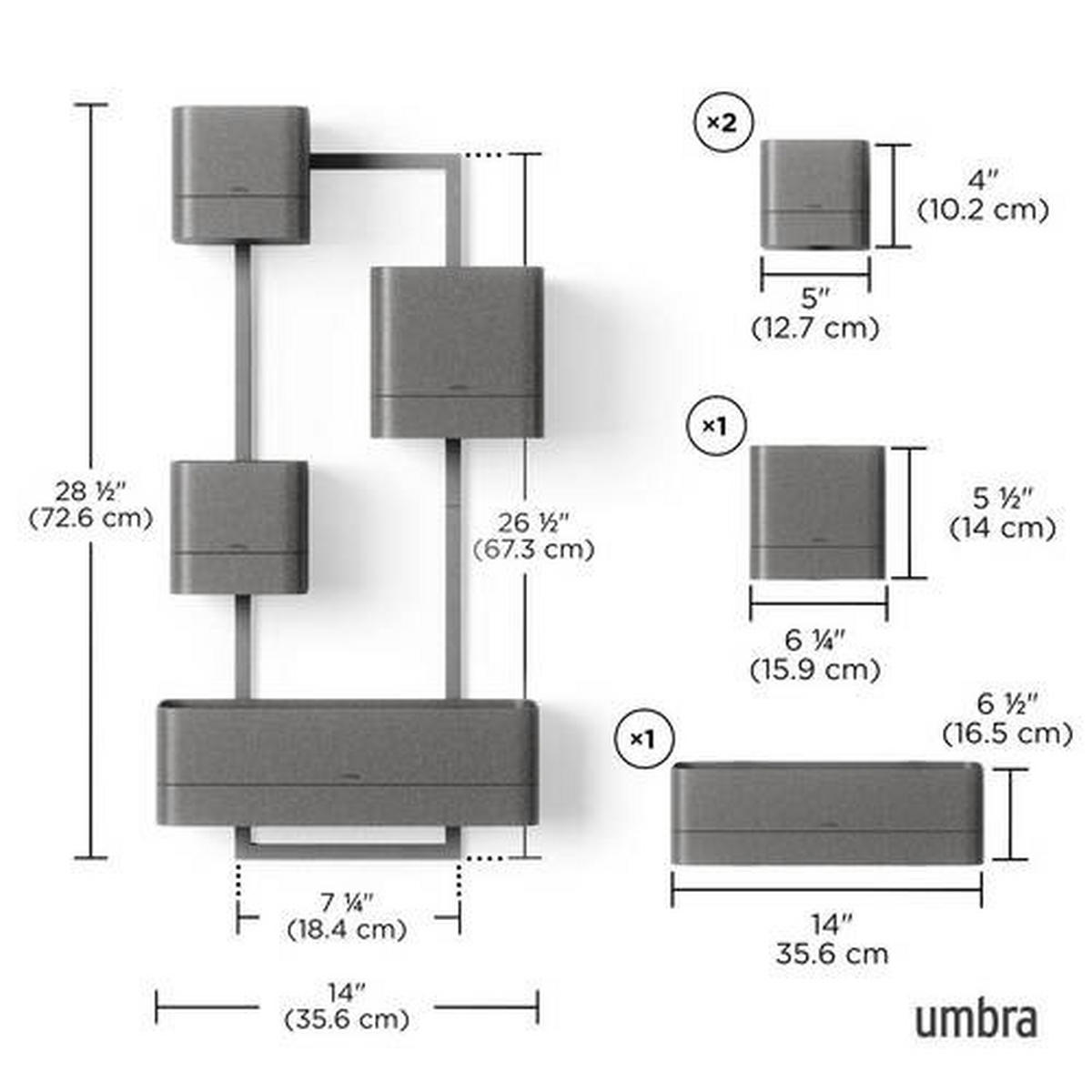 PFLANZENTOPF   - Schwarz, KONVENTIONELL, Kunststoff/Textil (36/18/72cm) - Umbra