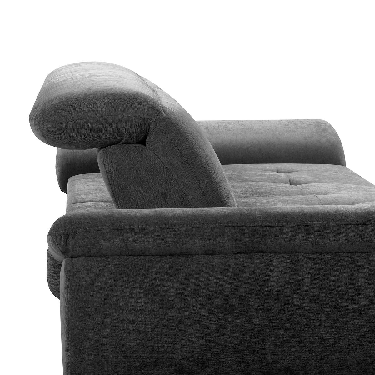 ECKSOFA  Webstoff Schwarz  - Schwarz, Design, Textil/Metall (195/268cm) - Livetastic