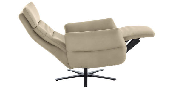 RELAXSESSEL in Leder Ecru  - Ecru/Schwarz, Design, Leder/Metall (82/119/85cm) - Dieter Knoll