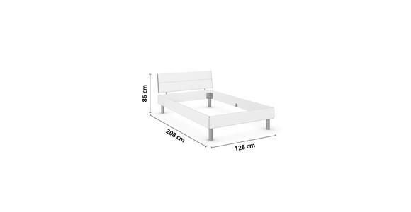 BETT 120/200 cm  in Weiß  - Alufarben/Weiß, Design, Metall (120/200cm) - Carryhome
