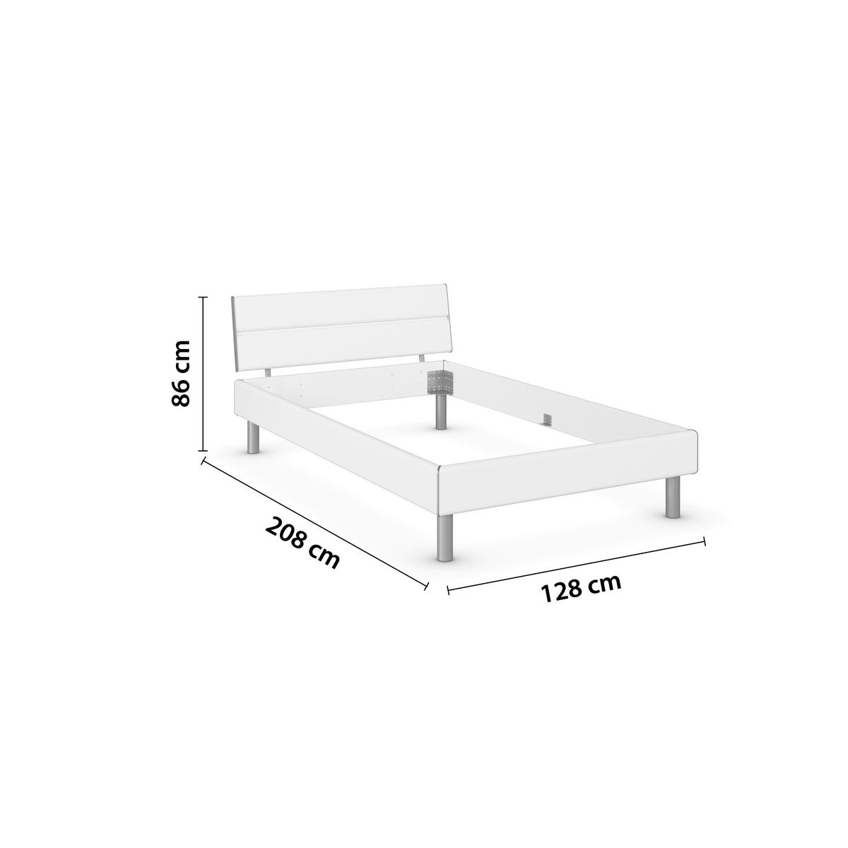 BETT 120/200 cm  in Weiss   - Weiss/Alufarben, Design, Holzwerkstoff/Metall (120/200cm) - Carryhome