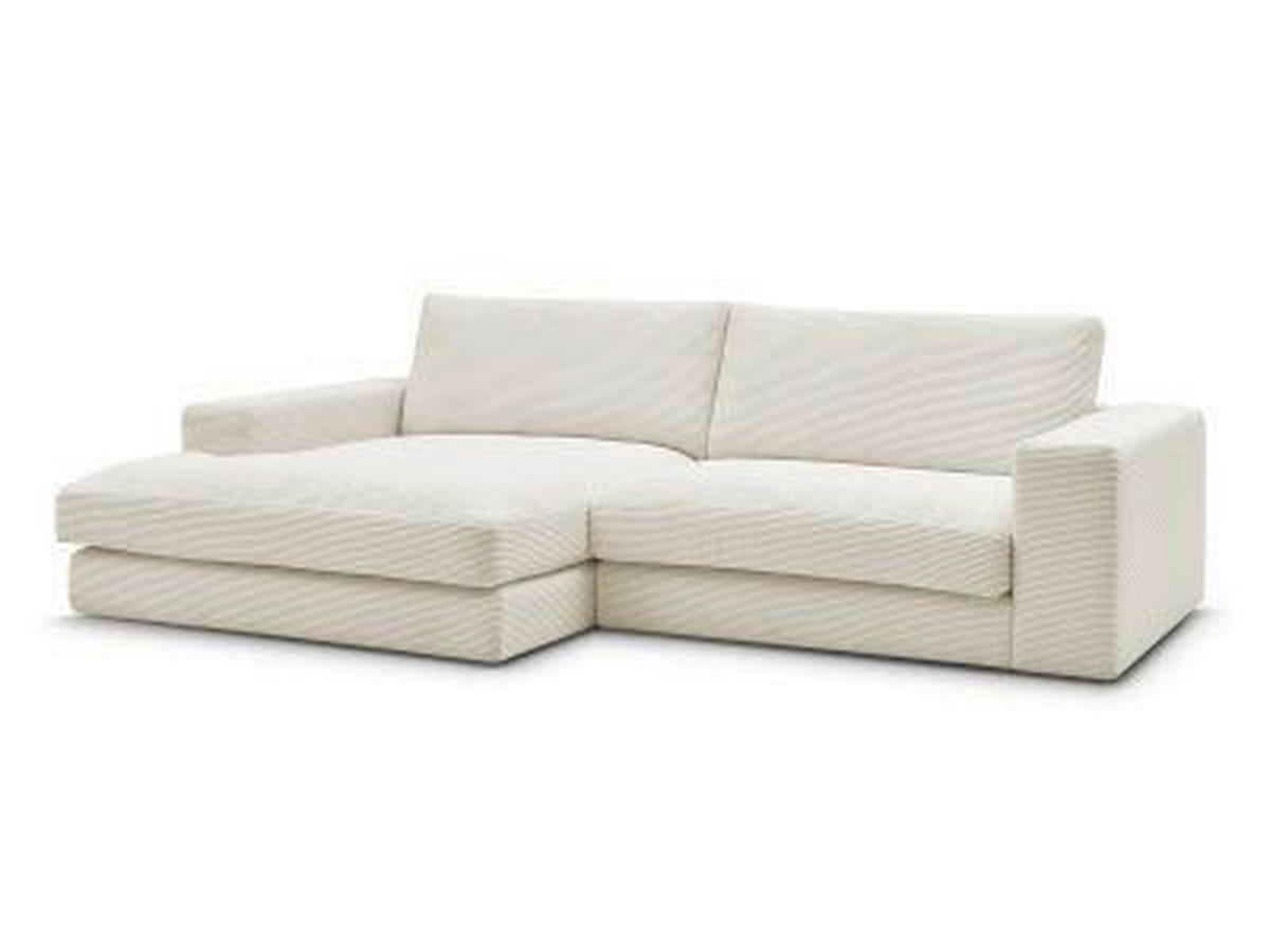 ECKSOFA  LEONARD Beige Cord  - Beige/Schwarz, MODERN, Kunststoff/Textil (159/274cm)