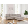 ECKSOFA ROCHELLE E Greige Flachgewebe  - Greige/Schwarz, KONVENTIONELL, Textil/Metall (240/216cm) - Sit & More