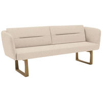 SITZBANK 224/91/69 cm Flachgewebe Beige massiv Holz  - Eichefarben/Beige, Design, Holz/Textil (224/91/69cm) - Valnatura