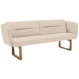SITZBANK 224/91/69 cm Flachgewebe Beige massiv Holz  - Eichefarben/Beige, Design, Holz/Textil (224/91/69cm) - Valnatura
