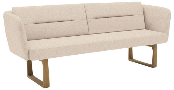 SITZBANK 224/91/69 cm Flachgewebe Beige massiv Holz  - Eichefarben/Beige, Design, Holz/Textil (224/91/69cm) - Valnatura