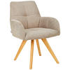 ARMLEHNSTUHL  in Webstoff  - Taupe/Eichefarben, KONVENTIONELL, Holz/Textil (62/87,5/68,5cm) - Linea Natura
