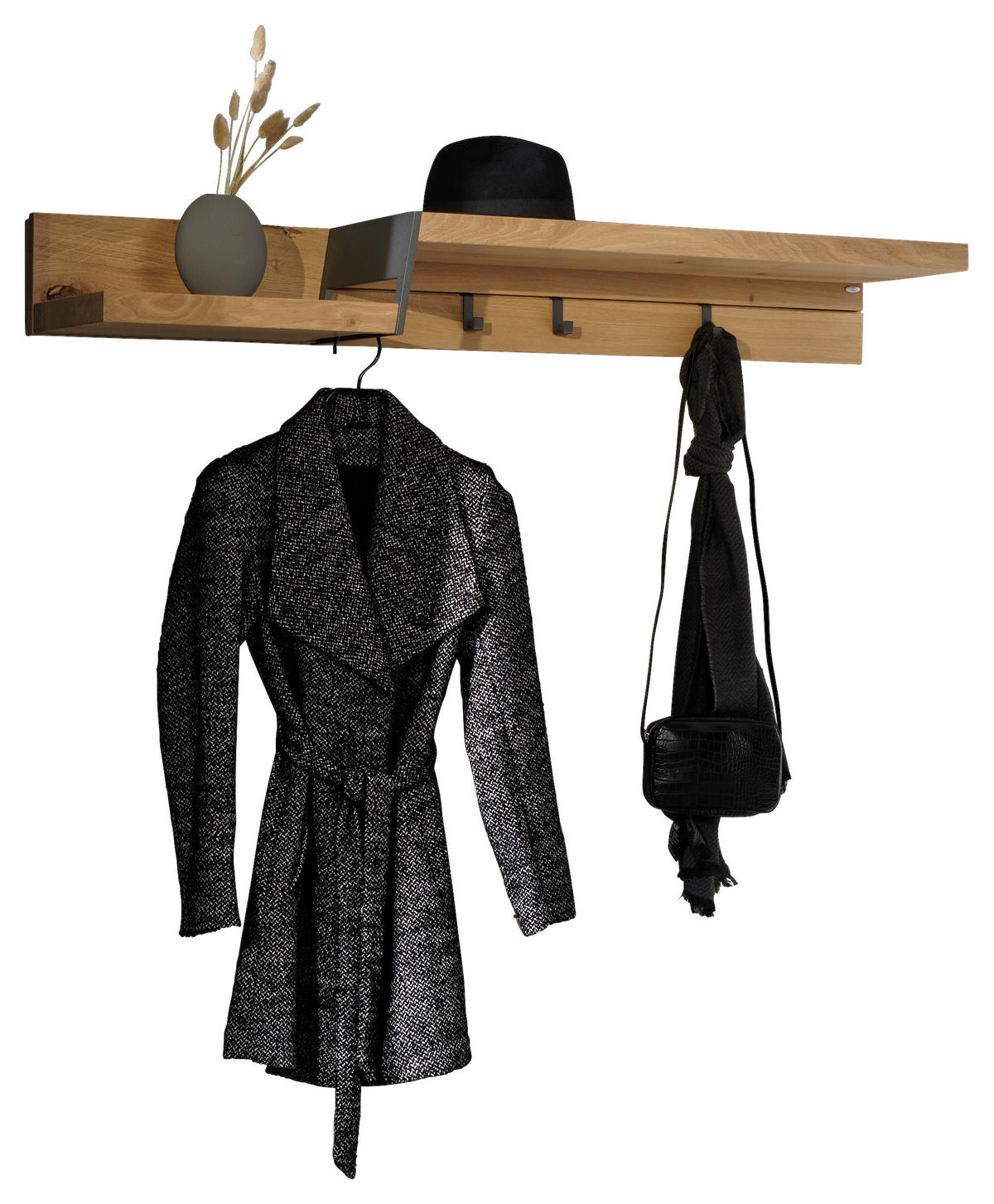 HUTABLAGE Wildeiche furniert, mehrschichtige Massivholzplatte (Tischlerplatte) Wildeiche  - Wildeiche, Natur, Holz/Metall (128/16/33,2cm) - Voglauer