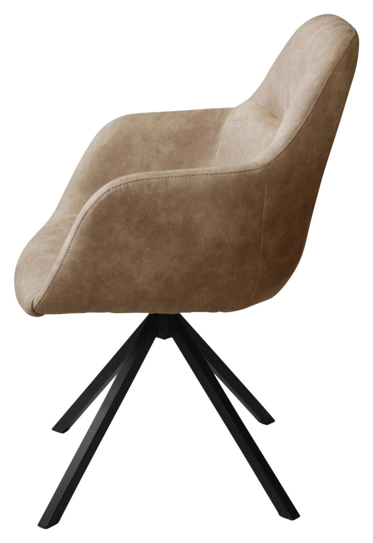 ARMLEHNSTUHL  in Stahl Flachgewebe  - Beige/Schwarz, Design, Textil/Metall (57/85,5/65cm) - Voleo