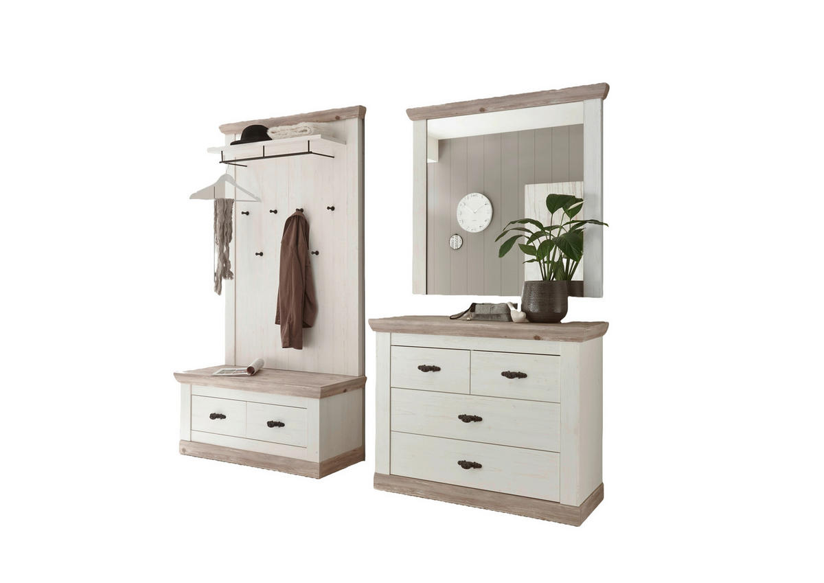 GARDEROBE 4-teilig  in 224/201/45 cm  - Hellbraun/Pinienfarben, Design, Holzwerkstoff (224/201/45cm) - MID.YOU
