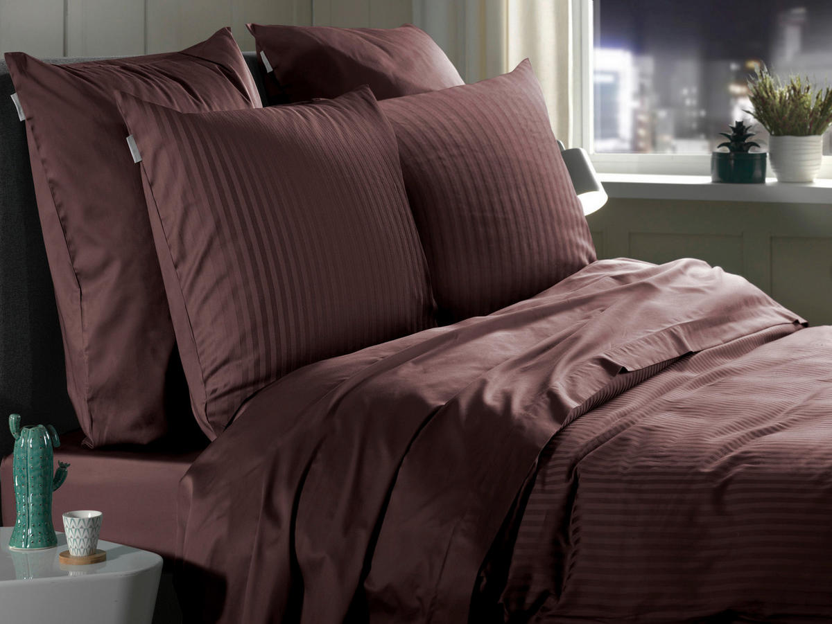 BETTWÄSCHE Banda Makosatin 200/200 cm  - Braun, Basics, Textil (200/200cm)