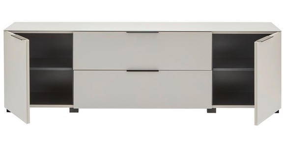 LOWBOARD  in 180/54.7/42 cm  - Kaschmir/Schwarz, Design, Glas/Holzwerkstoff (180/54.7/42cm) - Novel