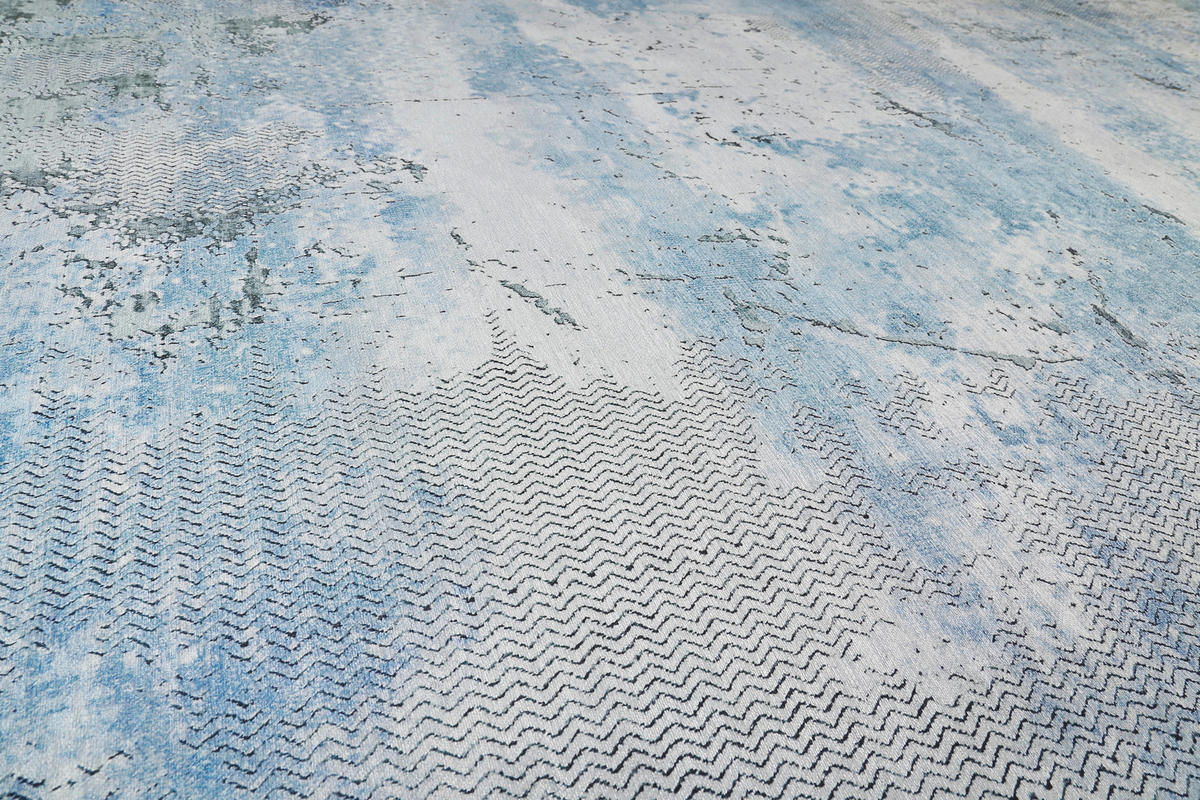 WEBTEPPICH 60/100 cm Radiate Blau, Grau  - Blau/Grau, Design, Textil (60/100cm) - Novel