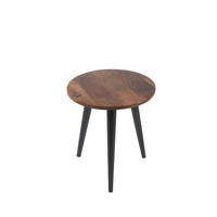 BEISTELLTISCH 40/40/46 cm Mangoholz massiv Braun, Schwarz rund  - Schwarz/Braun, Design, Holz (40/40/46cm) - MID.YOU