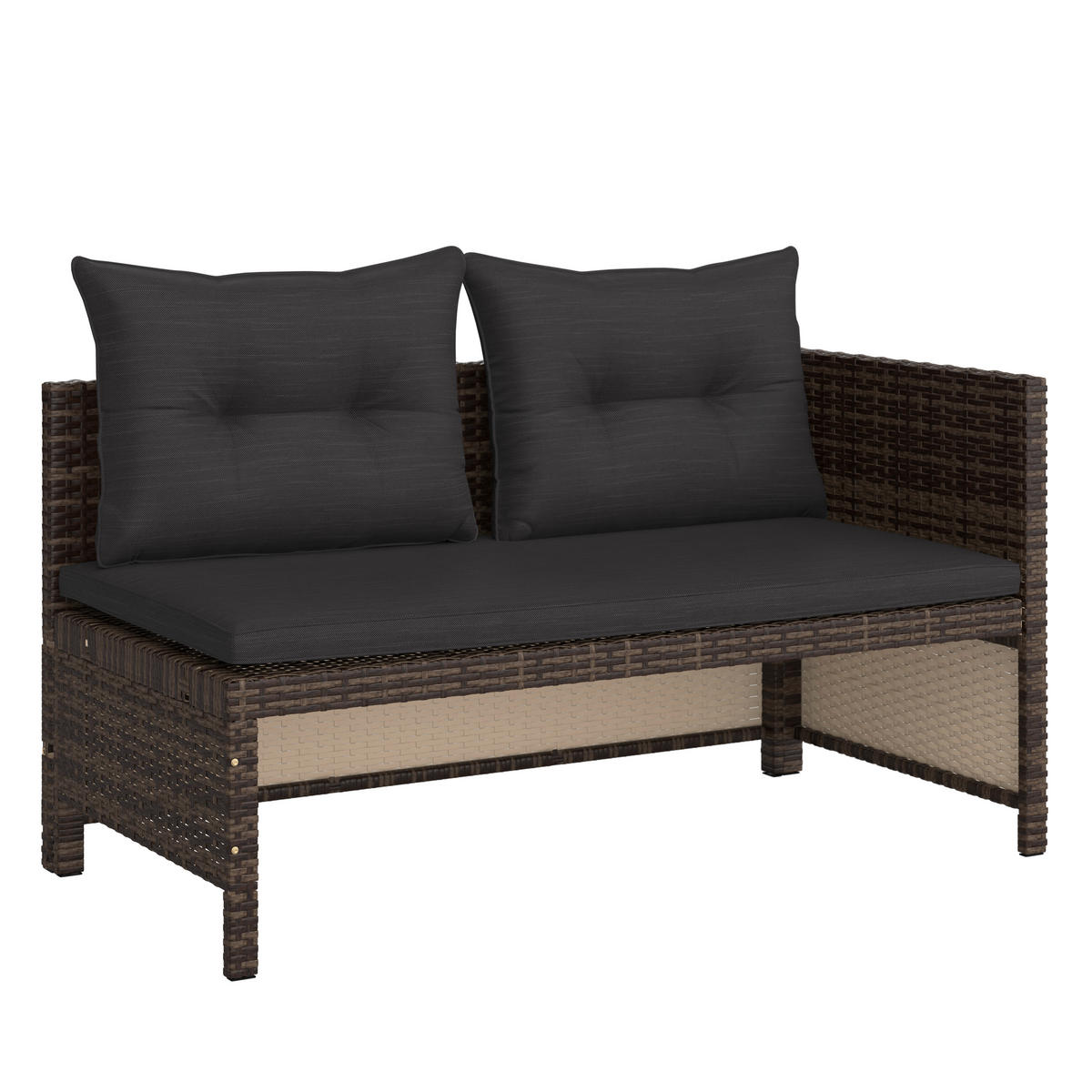 TERASOVÁ SEDACIA SÚPRAVA kov, plast, sklo - tmavohnedá/tmavosivá, Modern, kov/plast (120/179cm) - Ambia Garden