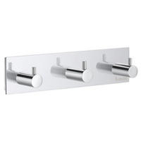 LIŠTA S HÁČIKMI, chrómová - chrómová, Basics, kov (16,4/4/3,9cm)