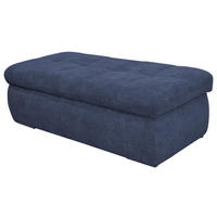HOCKER Mikrofaser Dunkelblau  - Chromfarben/Dunkelblau, KONVENTIONELL, Textil/Metall (136/43/64cm) - MID.YOU