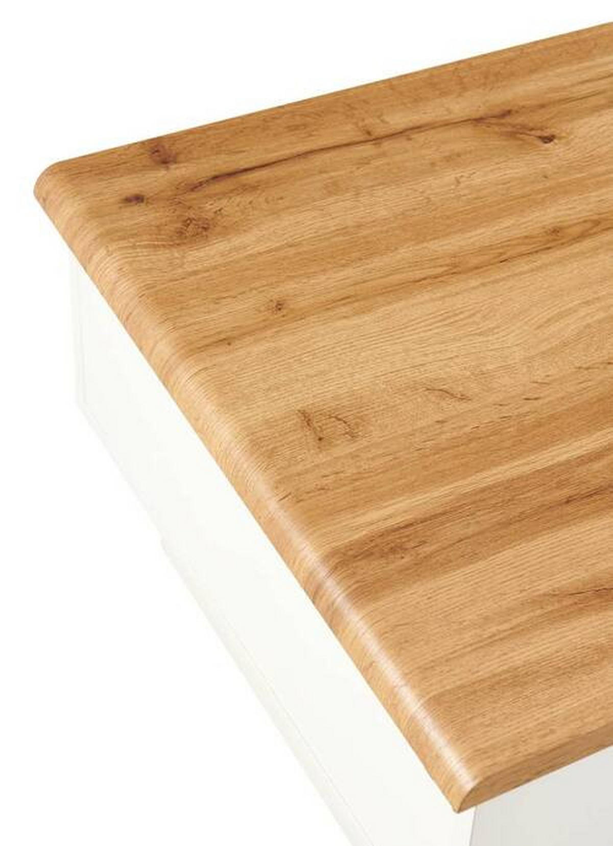 COUCHTISCH in Metall, Holzwerkstoff 120/60/40-65 cm  - Weiss/Eichefarben, Design, Holzwerkstoff/Metall (120/60/40-65cm) - Livetastic