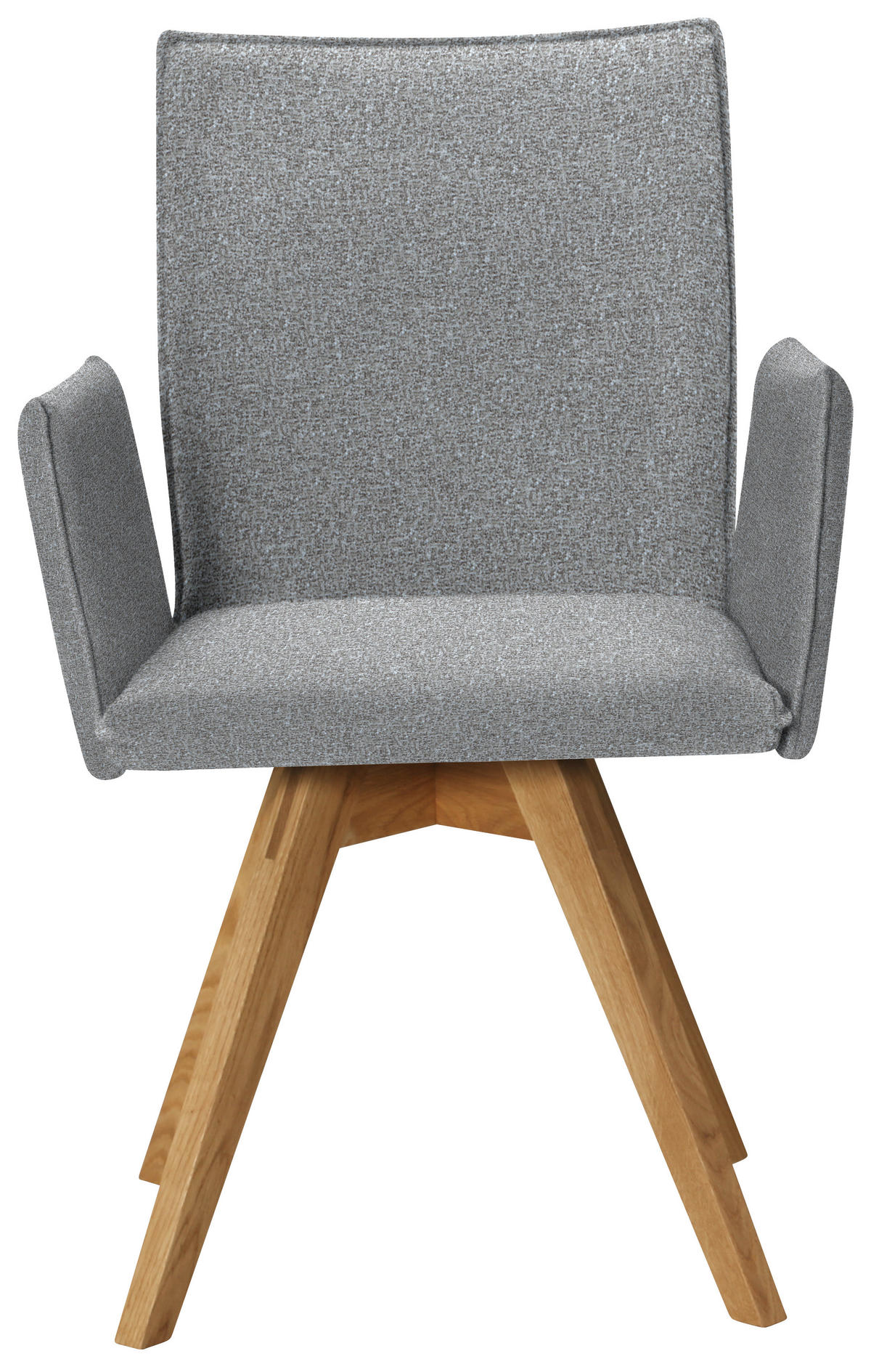 ARMLEHNSTUHL  in Samt  - Eichefarben/Hellgrau, Konventionell, Holz/Textil (60/91/61cm) - Moderano