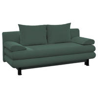 SCHLAFSOFA Cord Grün  inkl. Rückenkissen, Armlehnenkissen, Bettkasten, Schlaffunktion, Rücken echt, Liegefläche im Originalstoff  - Schwarz/Grün, KONVENTIONELL, Kunststoff/Textil (196/77/92cm) - Carryhome