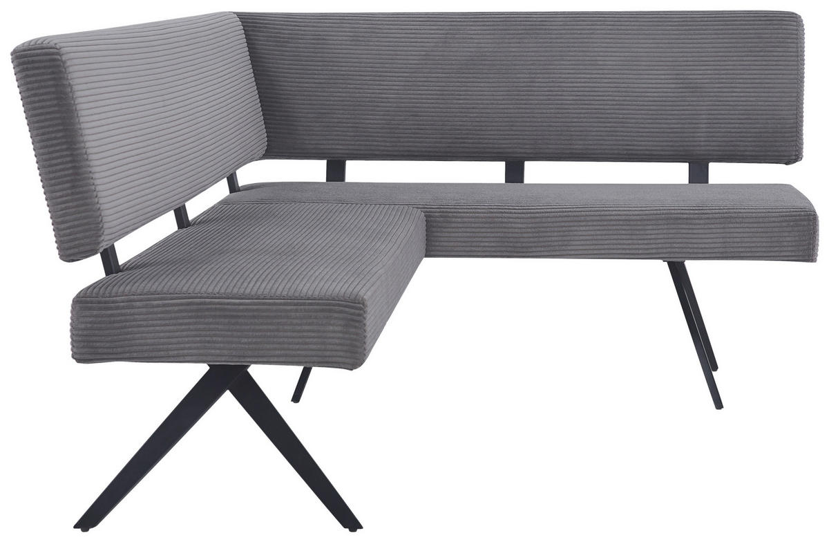 ECKBANK 190/150 cm  in Dunkelgrau  - Dunkelgrau/Schwarz, KONVENTIONELL, Textil/Metall (190/150cm) - MID.YOU