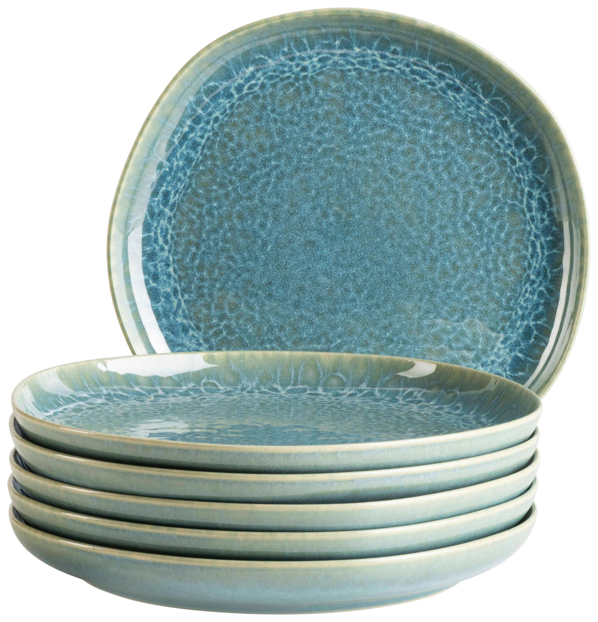 DESSERTTELLERSET Grün 6-teilig 22 cm Cordelia  - Grün, Trend, Keramik (22cm) - Mäser