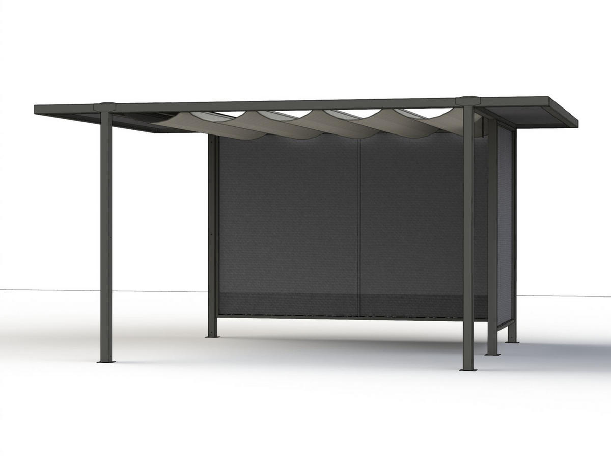 PAVILLON-DACHERWEITERUNG 300/7,6/60 cm Aluminium  - Basics, Textil/Metall (300/7,6/60cm) - Siena Garden