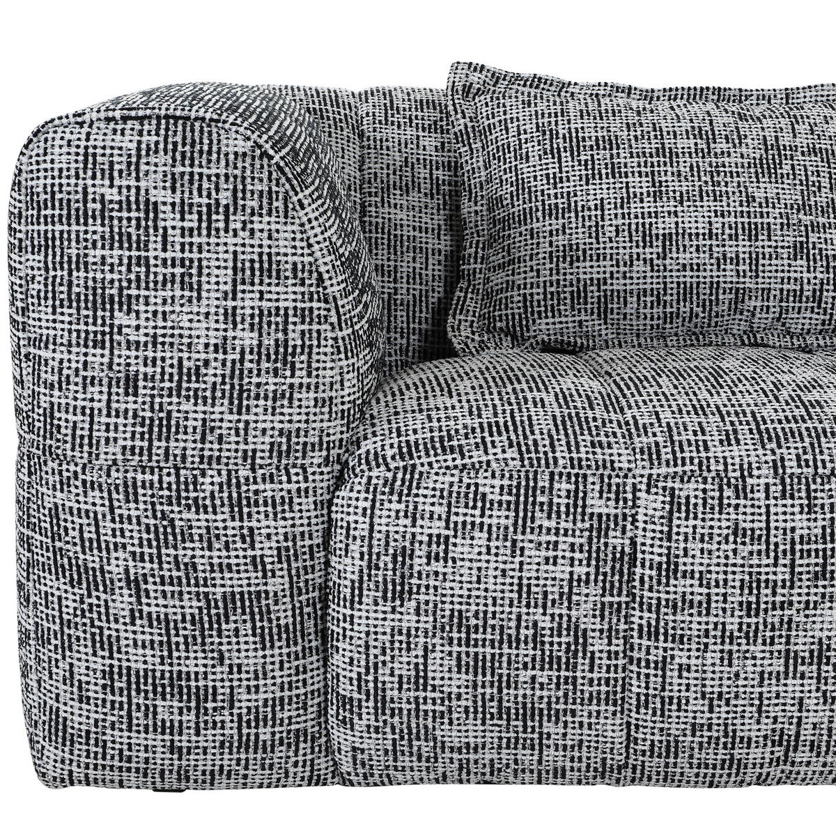 3-SITZER-SOFA in Chenille Grau, Schwarz, Weiß  - Schwarz/Weiß, Design, Kunststoff/Textil (205/70/109cm)