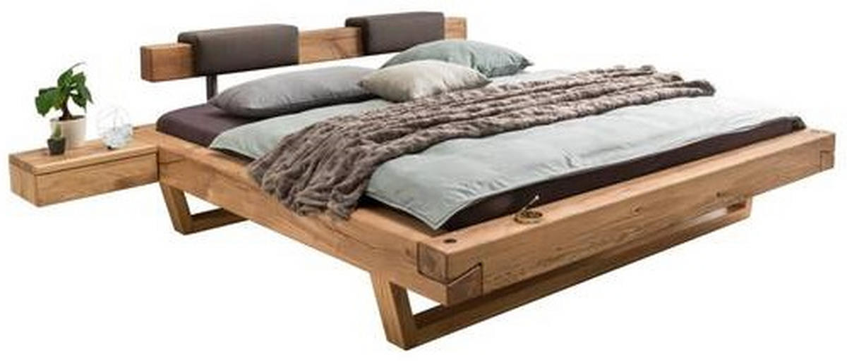 BALKENBETT 180/200 cm  in Eichefarben   - Eichefarben/Braun, Natur, Holz/Textil (180/200cm) - Valnatura