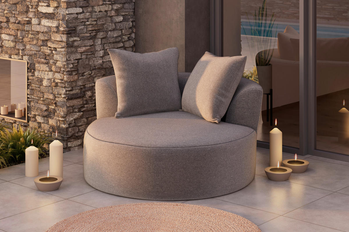 LOUNGEBETT 123/61/123 cm  - Grau, Design, Textil (123/61/123cm) - Ambia Garden