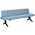 SITZBANK 220/87/70 cm  in Hellblau  - Schwarz/Hellblau, KONVENTIONELL, Textil/Metall (220/87/70cm) - Moderano