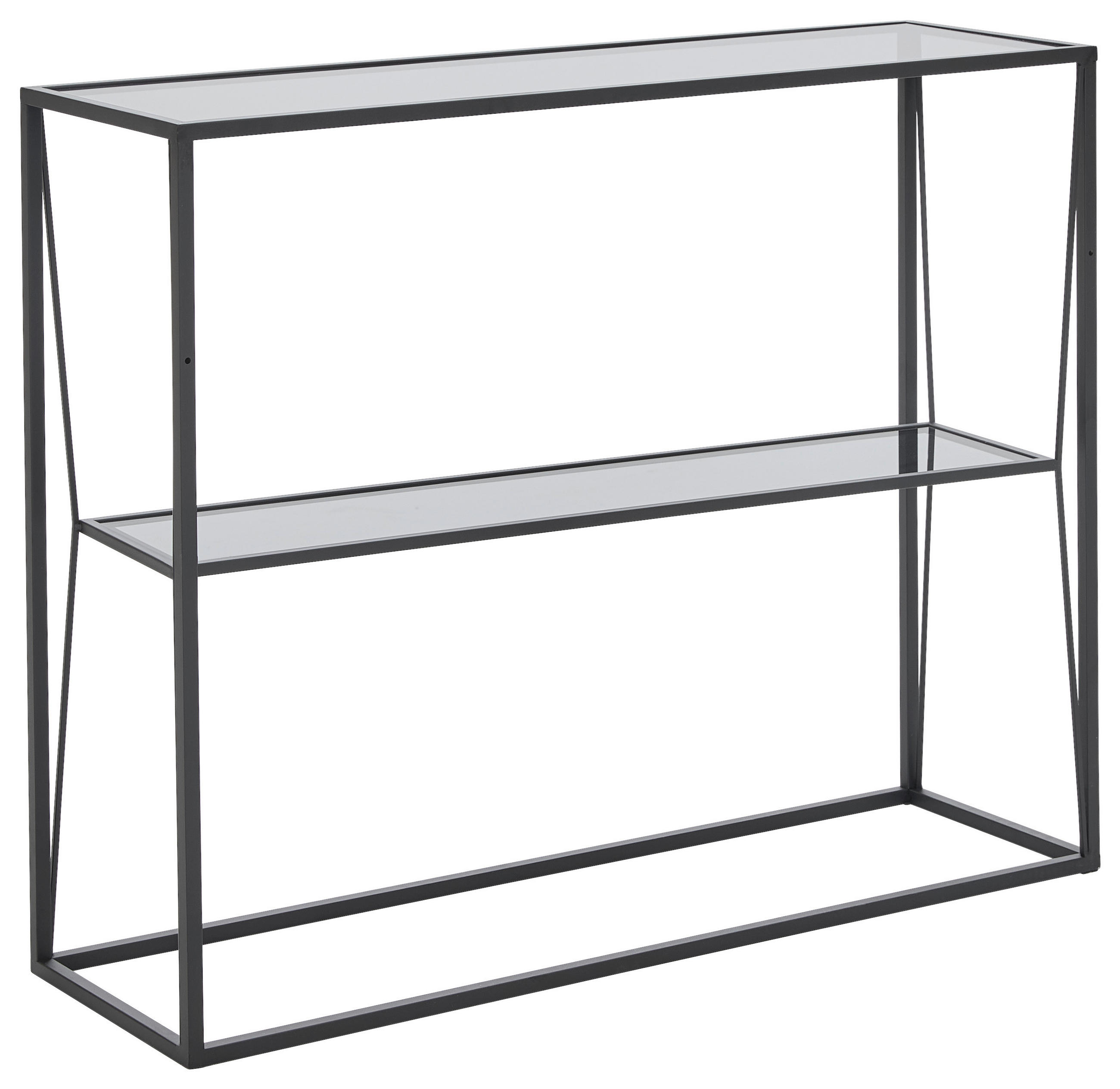 KONSOLENTISCH Grau, Schwarz  - Schwarz/Grau, Trend, Glas/Metall (100/30/80cm) - Xora